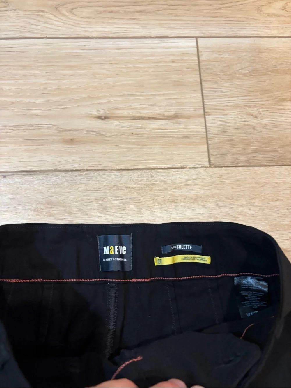 Maeve Colette Crop black size 27 viscose linen cotton blend - Picture 3 of 10